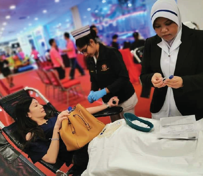 A blood donation campaign featured in the FLD booklet